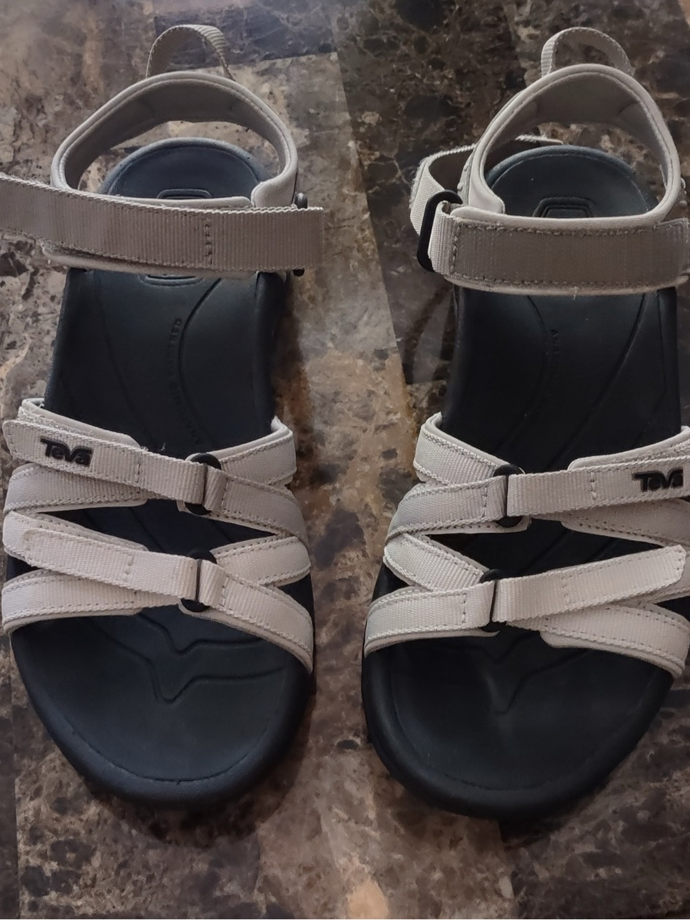 Teva Women's Beige and Black Strappy Sport Sandals - Picture 10 of 11